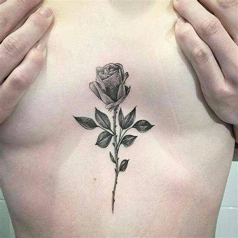 rose tattoo between boobs|50+ Top Breast Tattoo Designs for Women 2024